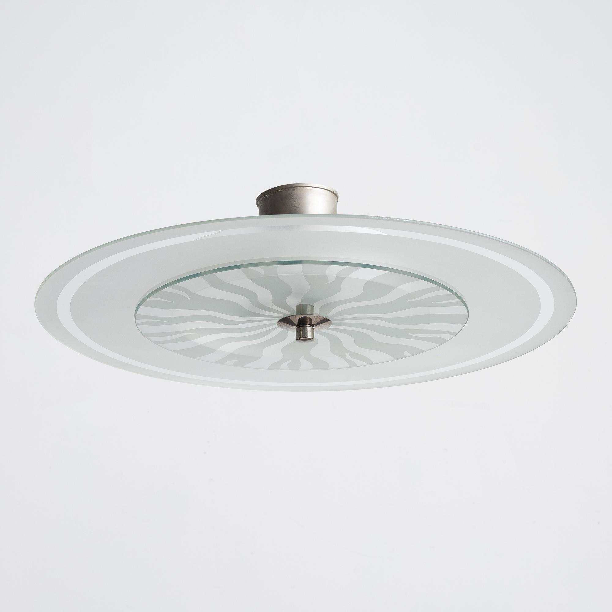 Simon Gate, a ceiling lamp, model "GD 668", Orrefors, 1930s.