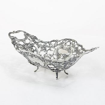 Footed bowl, silver, Rococo style, Swedish import mark, early 20th century.