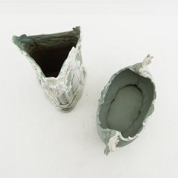 Vase and bowl England 20th century jasperware.