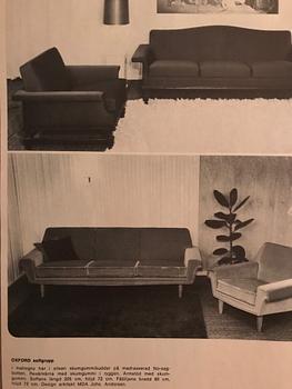 A lounge chair and one sofa, "Oxford#, Trensums Fåtöljfabrik. 1960s.