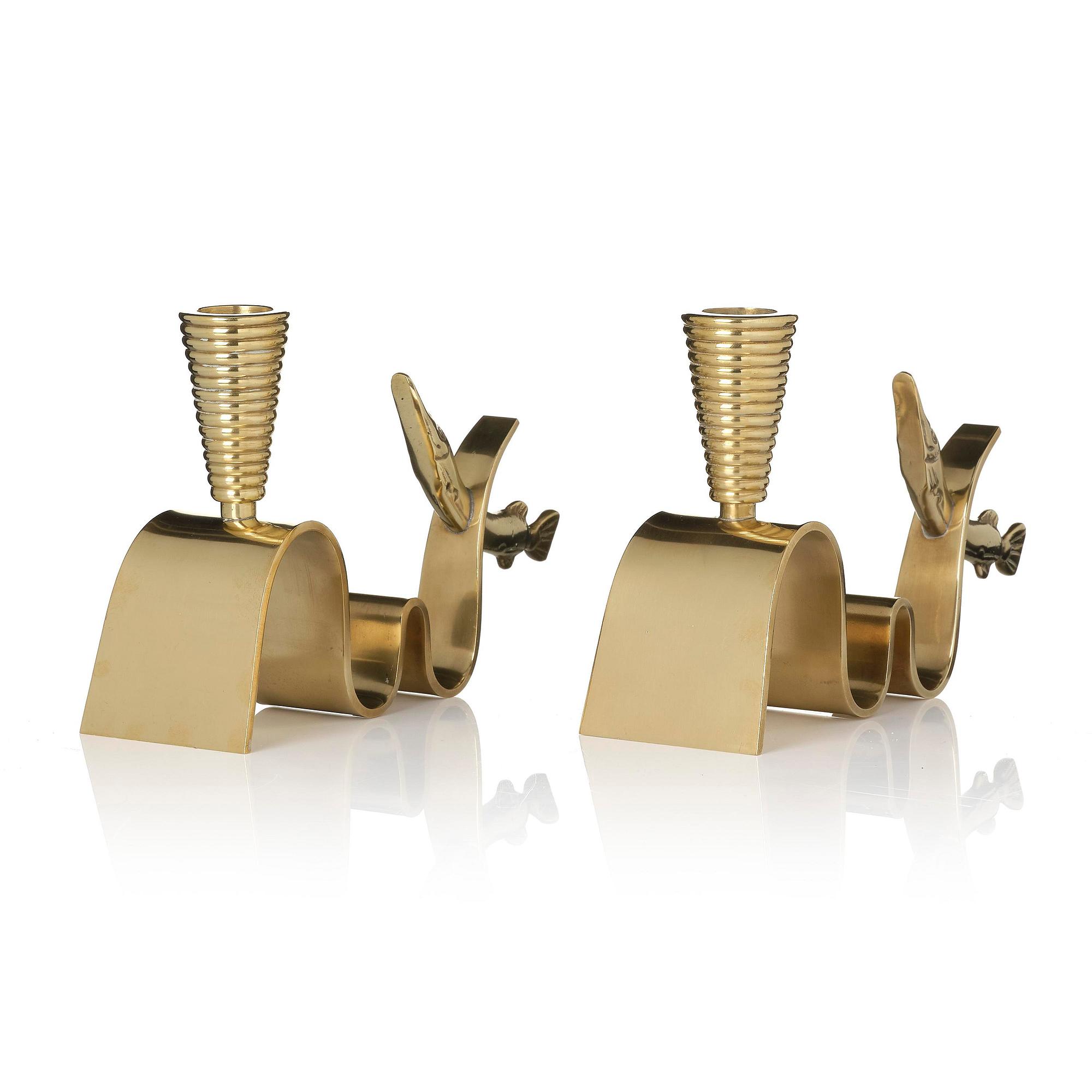 Carl-Einar Borgström, a pair of “Tyfon” candlesticks, Ystad-Metall, 1940s–50s.
