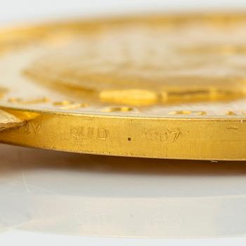 Gold medal and silver medal, Gustaf VI Adolf, Sweden, Royal Patriotic Society.