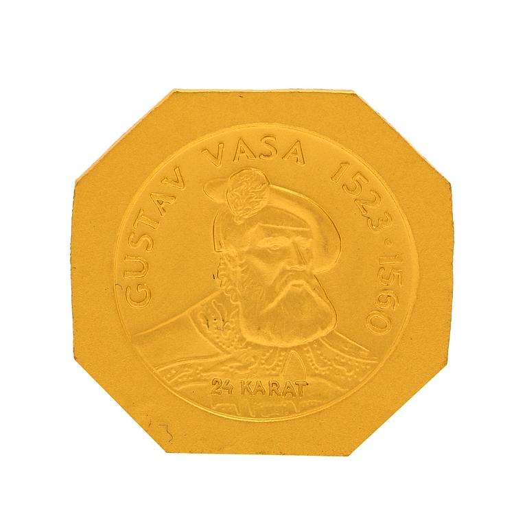 Medalj 23K (24K) guld Sporrong 1978.