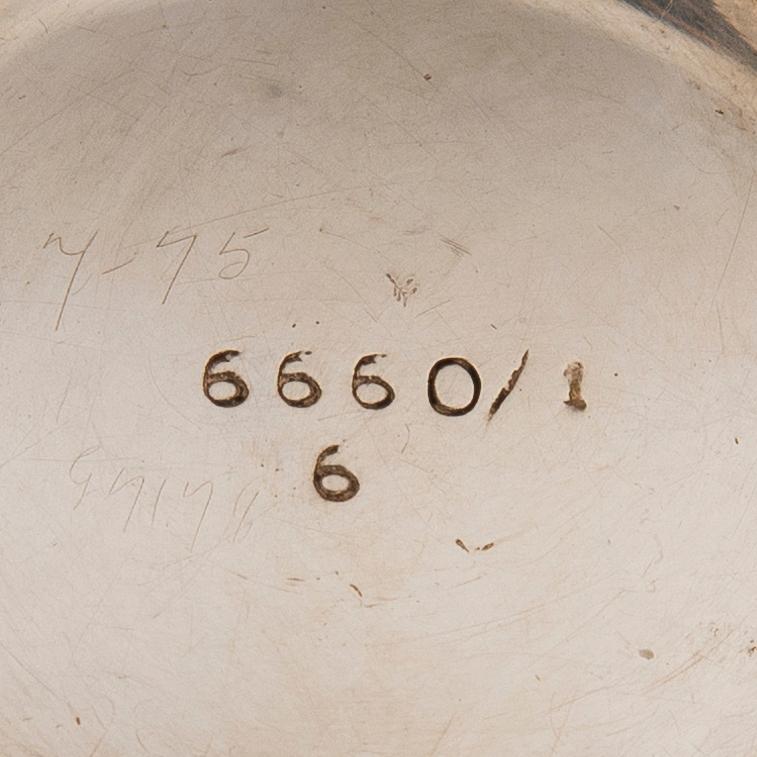 A footed bowl with pierced rim, mark of James Dixon & Sons, Sheffield 1906.