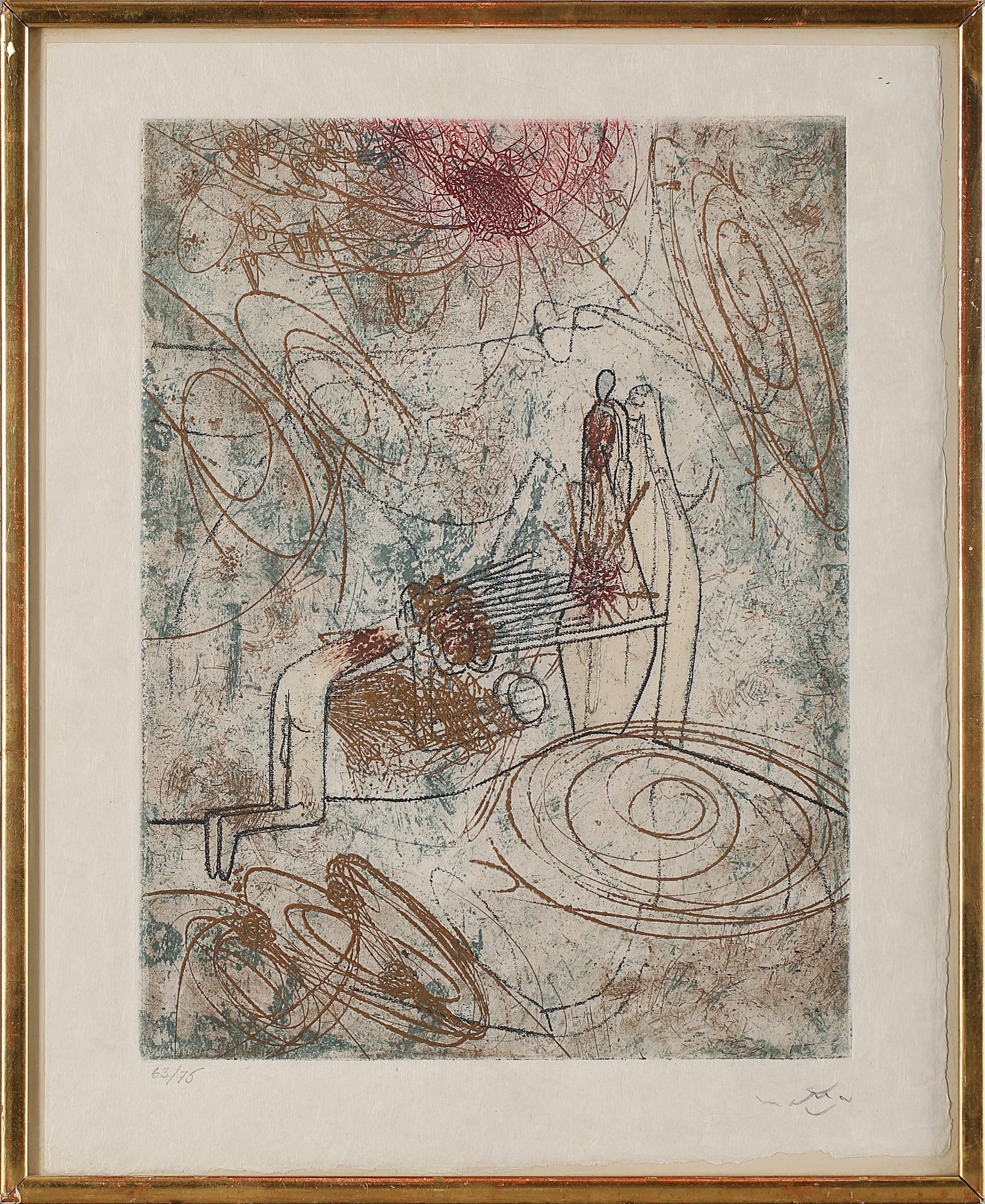 ROBERTO MATTA, aquatint, signerad, numrerad 63/75.
