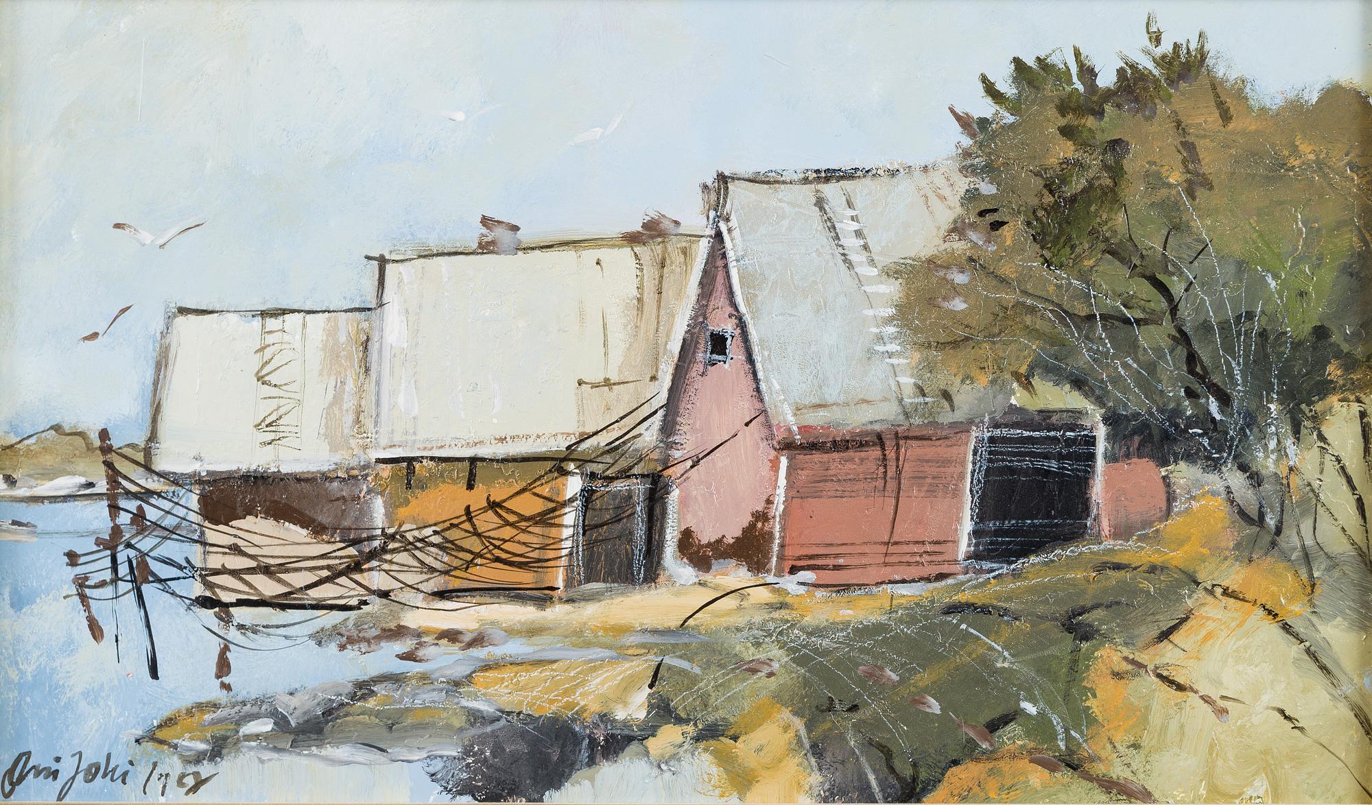 Olli Joki, "Fiskmagasiner" (Fishing huts).
