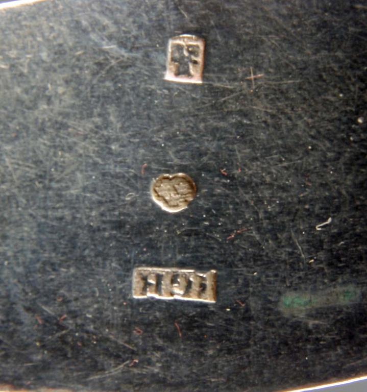 MATSKEDAR, 6 st, silver, trol. Jacob Gustaf Bursell, Jönköping.