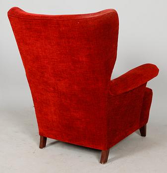 FÅTÖLJ OCH FOTPALL, 1900-tal.