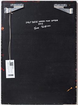 TIMO VAITTINEN, epoxy and collage on panel, signed and dated 2012 on verso.