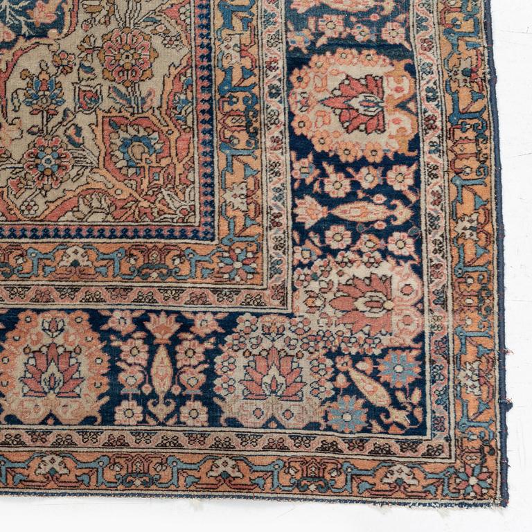 An antique Kashan 'Mohtasham' rug, c. 206 x 131 cm.