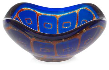 727. A Sven Palmqvist Ravenna glass bowl, Orrefors 1969.