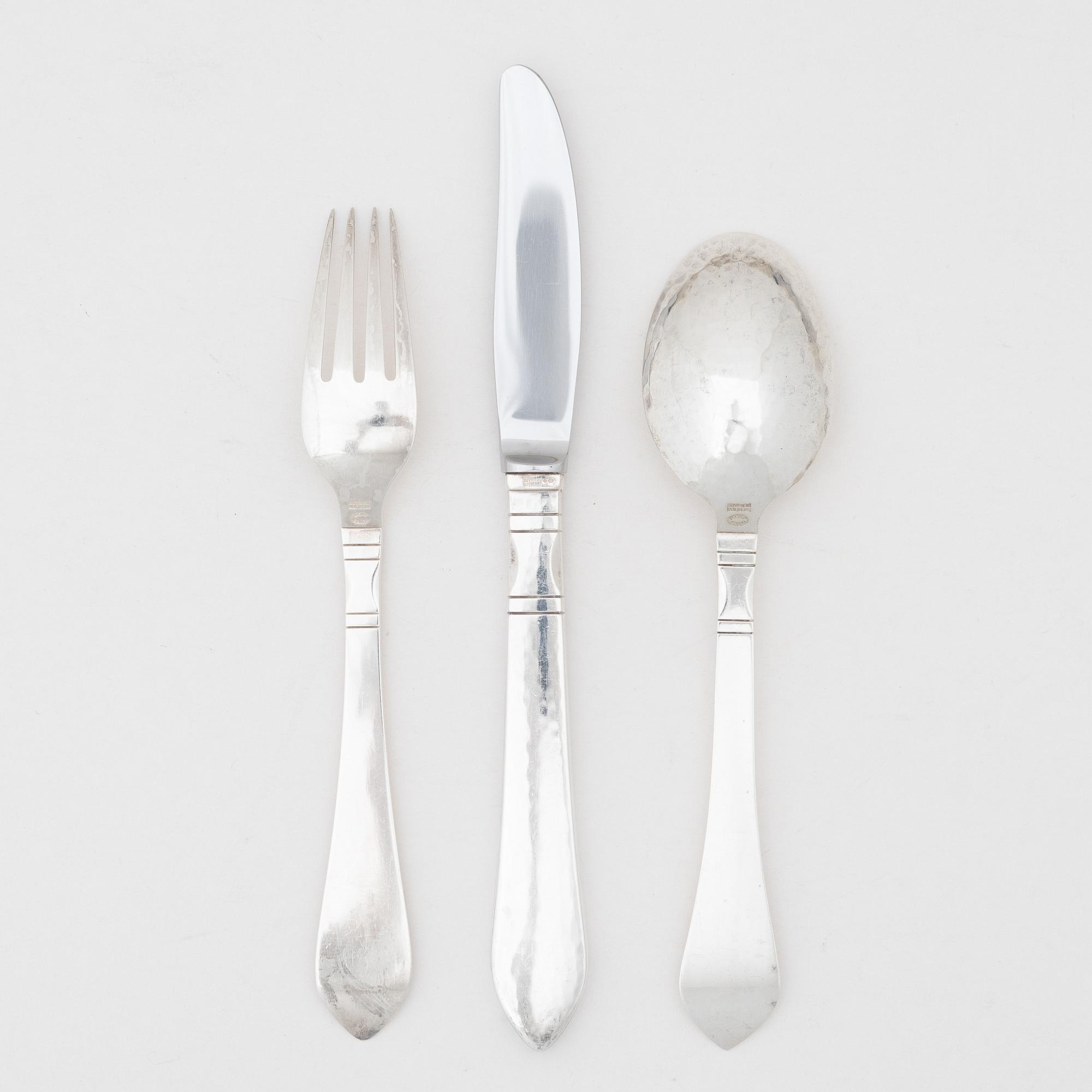 Georg Jensen, bestickservis, 24 delar, sterlingsilver, modell "Antik/Continental", Köpenhamn, Danmark efter 1945.