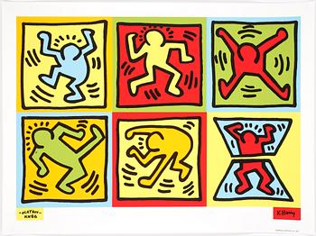 KEITH HARING (Efter), färgserigrafi, utgiven av Special Editions Limited för Playboy, 1990.