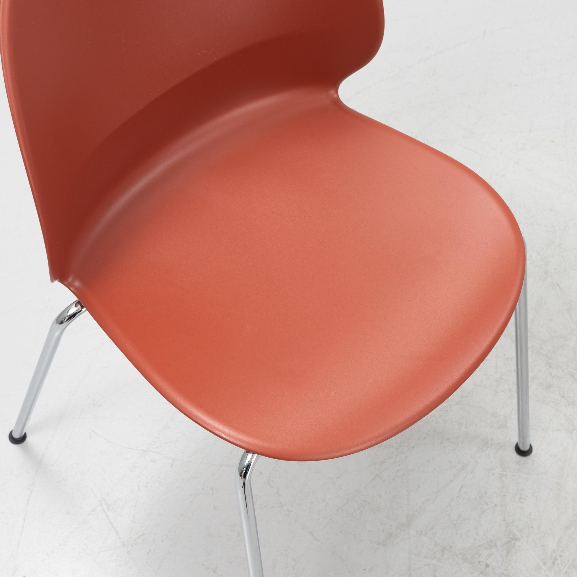 Nendo, a set of four model 'N02-10 Recycle' chairs, Fritz Hansen, Denmark, 2020.