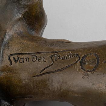 Georges van der Straeten, skulptur. Brons, signerad, gjut.stämpel. Total höjd 22,5 cm.