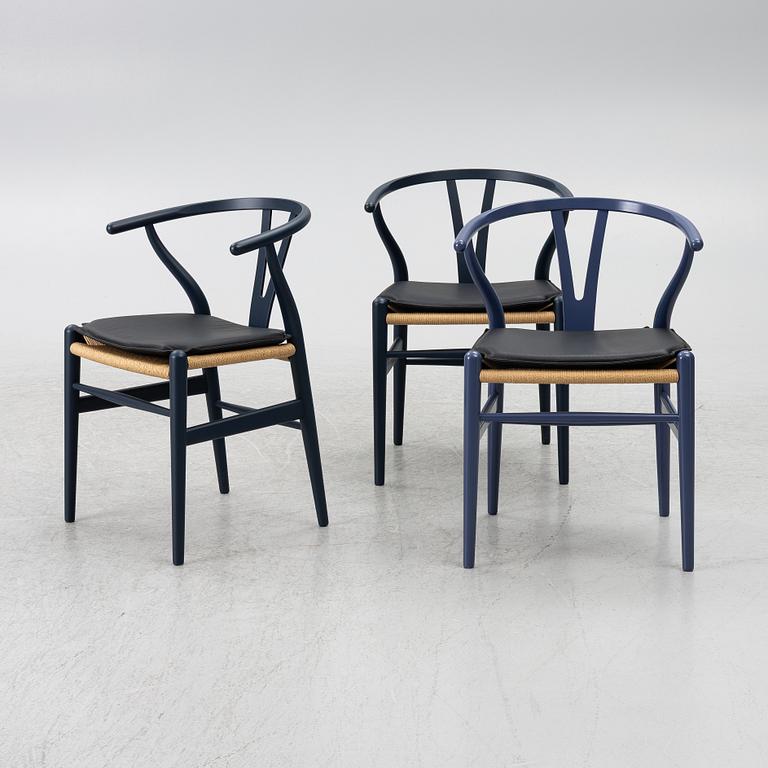 Hans J. Wegner, stolar, 3 st, "Y-stolen", Carl Hansen & Son, Odense, Danmark.