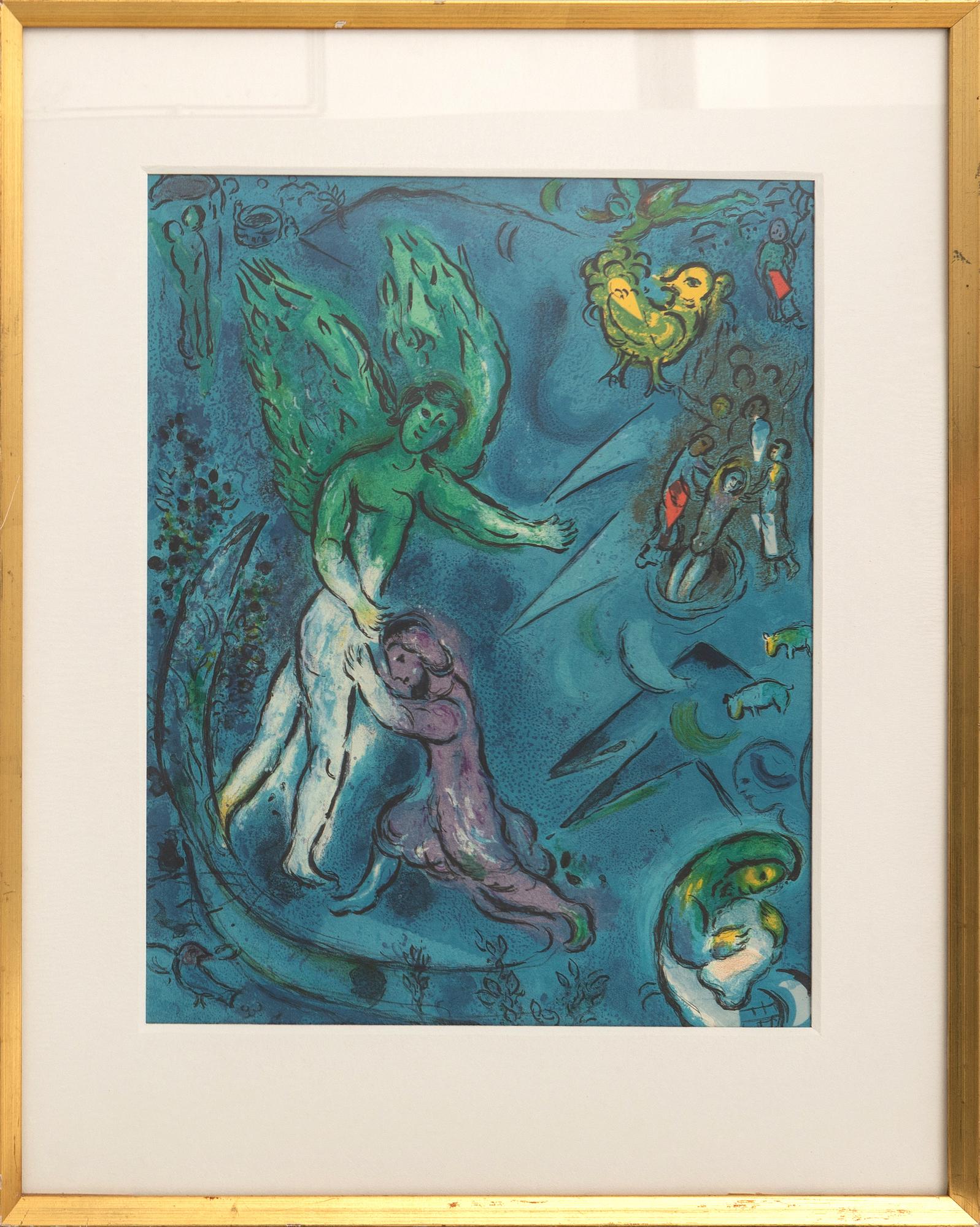Marc Chagall, efter färglitografisk utställningsaffisch.
