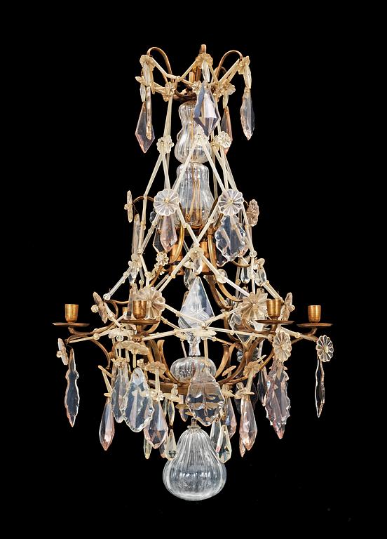 A Swedish Rococo 18th Century six-light chandelier.