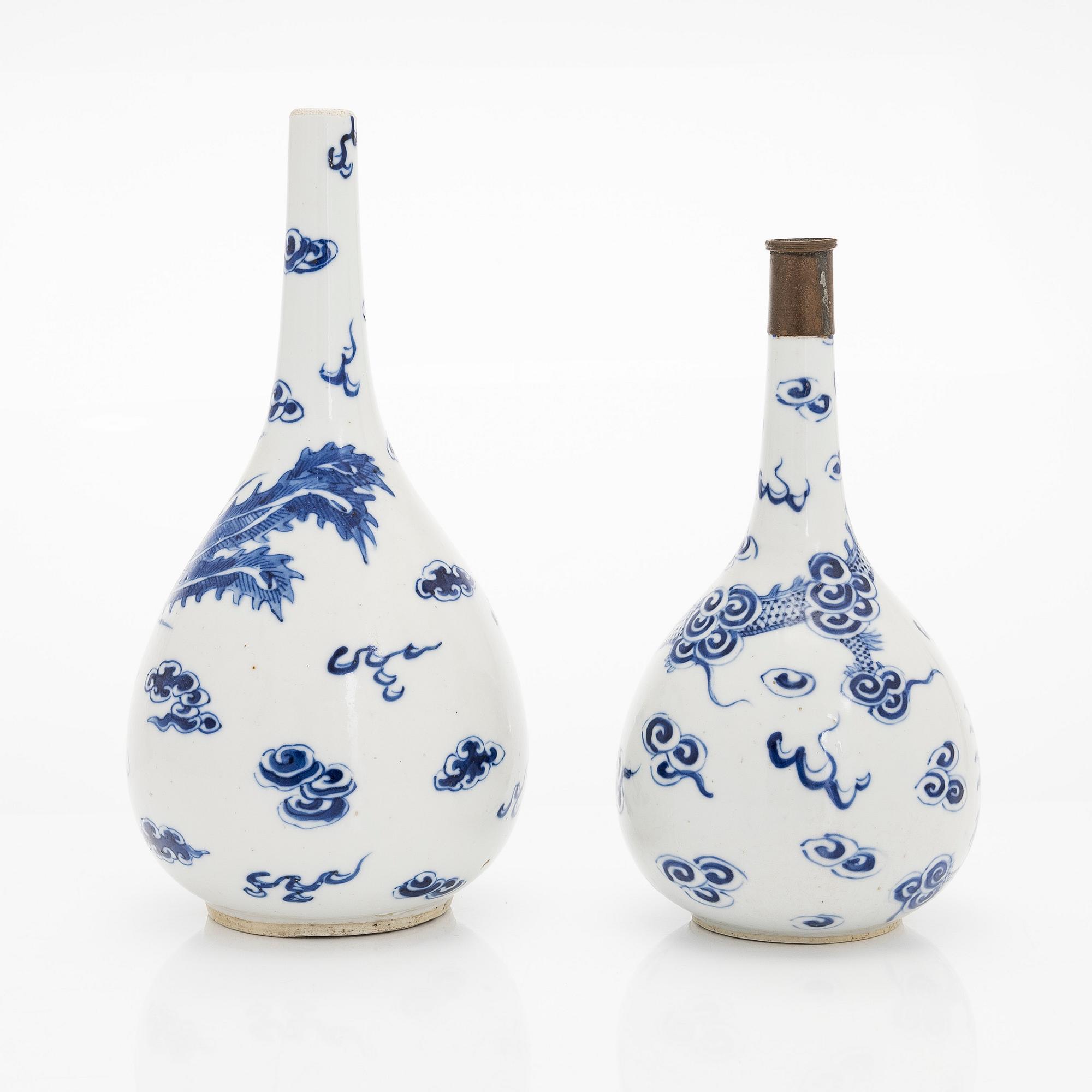 Two Chinese bottles, late Qing dynasty.