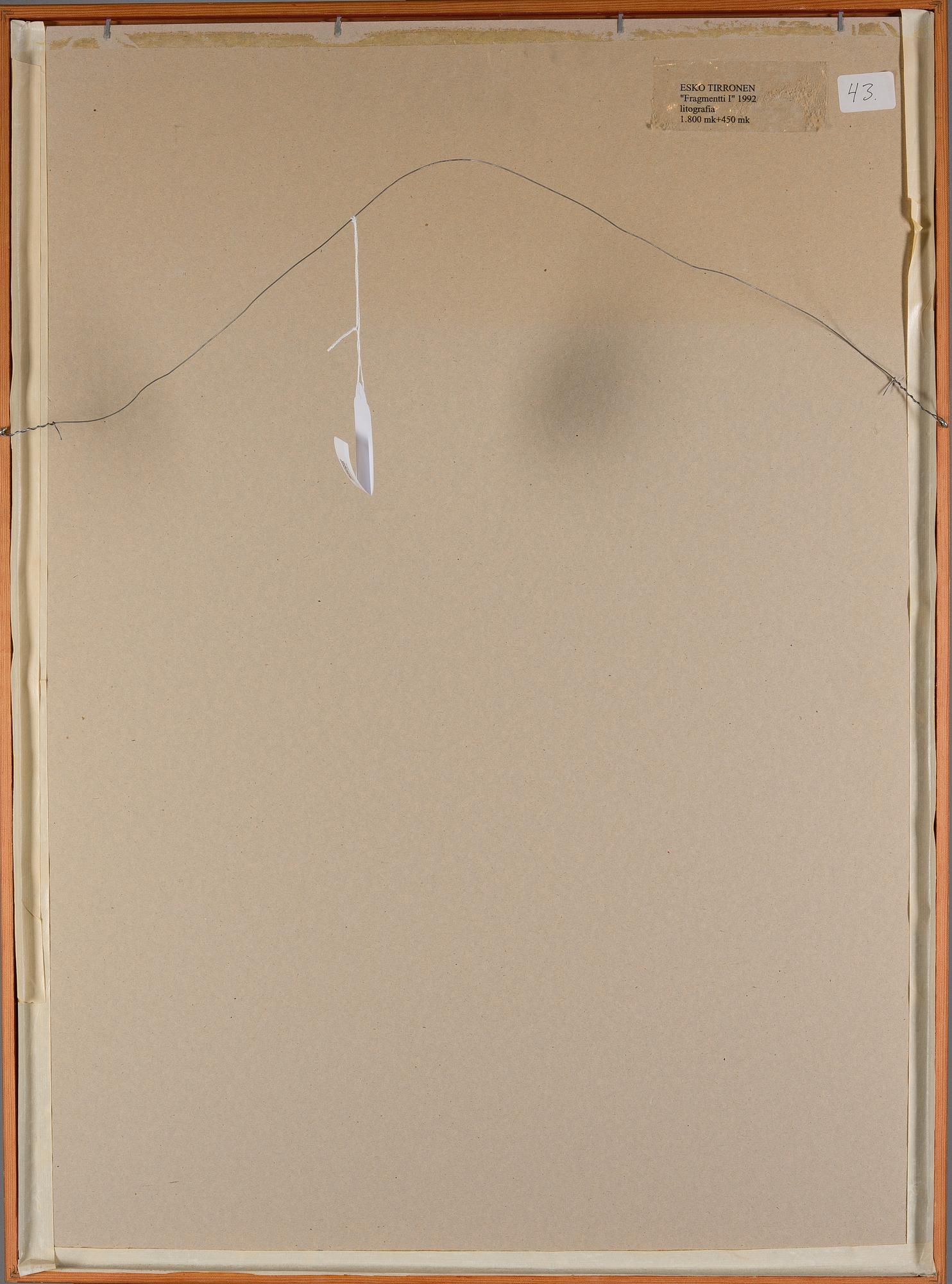 ESKO TIRRONEN, serigrafi, signerad och daterad -92, numrerad 18/75.