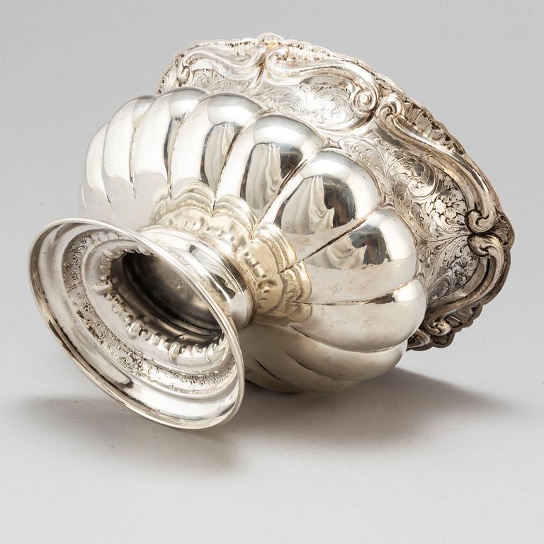 JARDINERE, 800 silver, barockstil, 1800-talets slut.