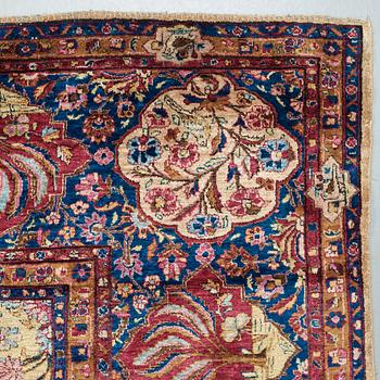 CARPET. Semi-antique Silk Kashan. 428 x 315,5 cm.