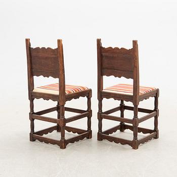 Chairs a pair Renaissance style early 20th century.