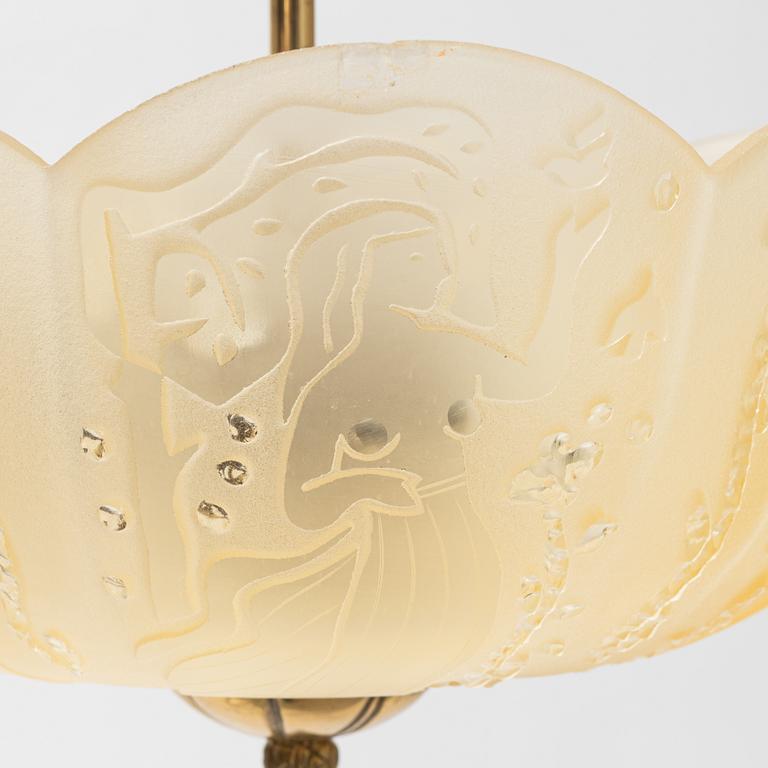 A Swedish Modern ceiling light, 1940s.