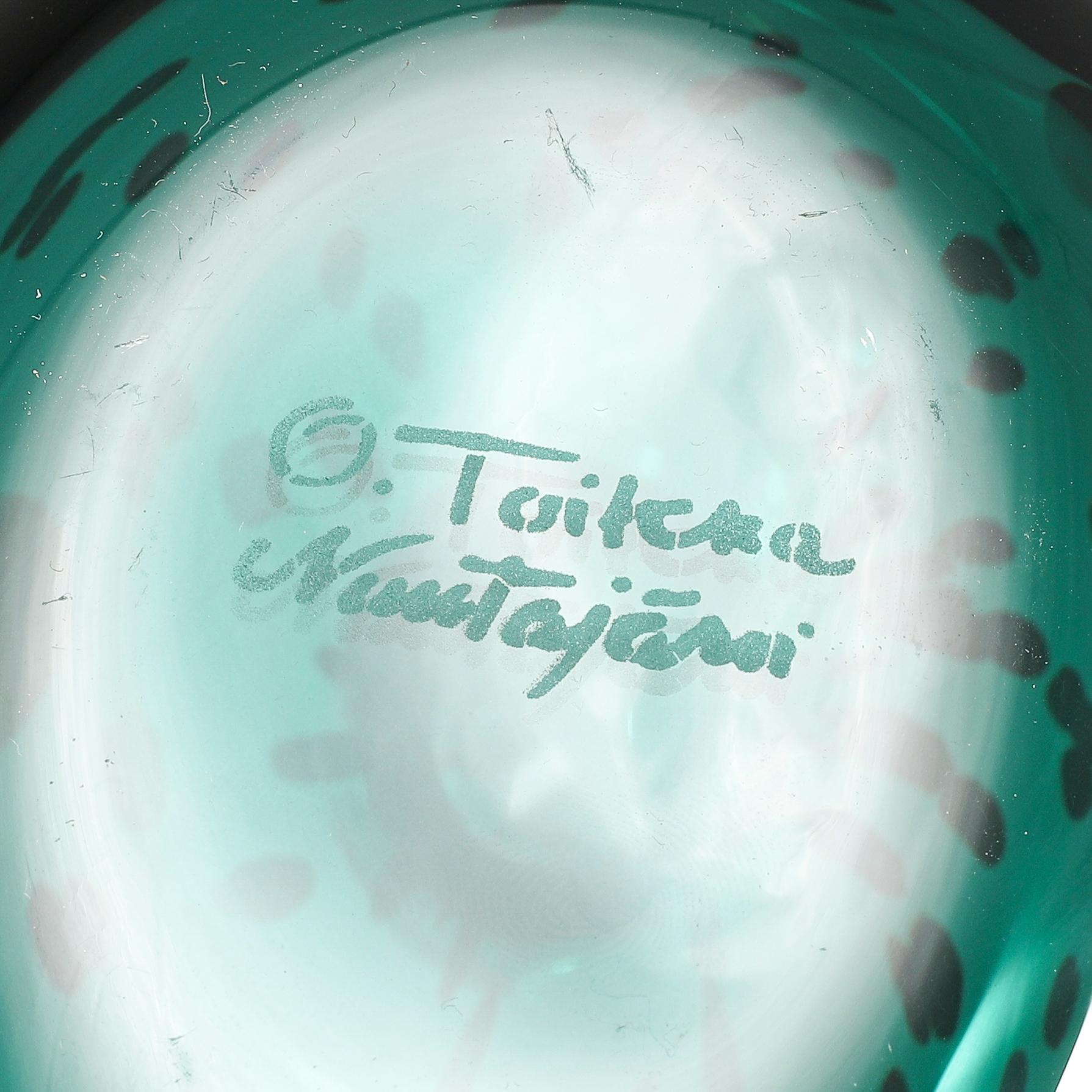 OIVA TOIKKA, glasfågel, Pekkasiini Green (Pekkasiini Vihreä) 1993–1994. Signerad O. Toikka Nuutajärvi.