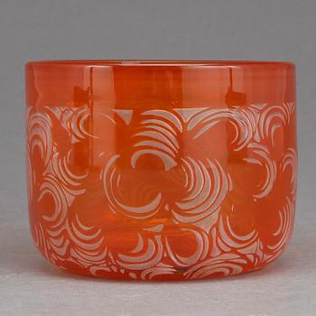 SKÅL, glas, Bertil Vallien, Boda Åfors, 1960-/70-tal.