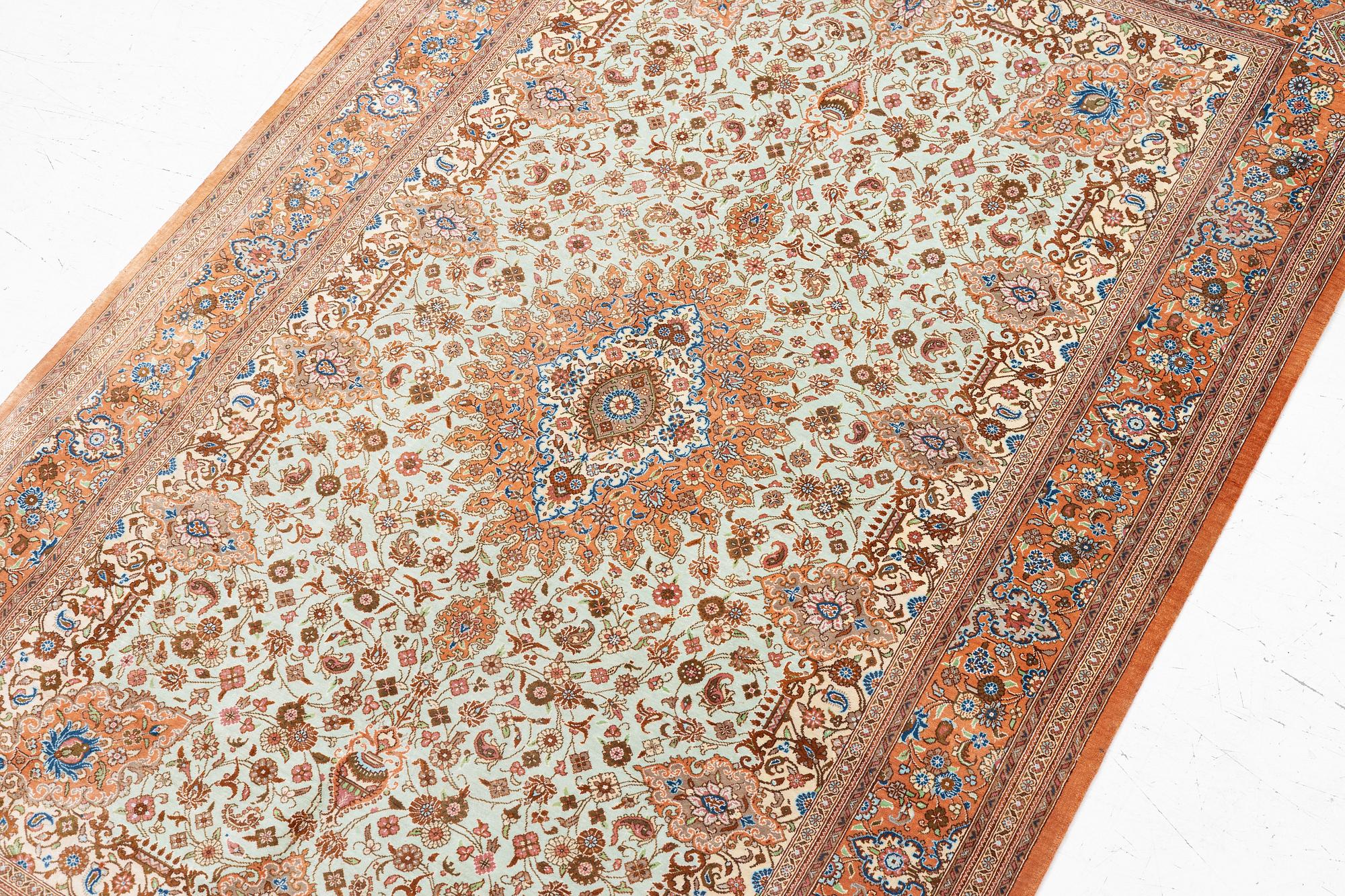 Rug, Old Ghom Central Persia, Signed Abbas Janshidi, c. 150 x 93 cm.