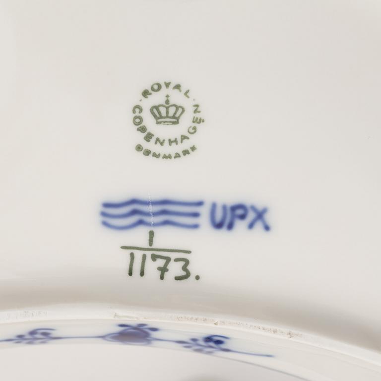 A 108 pice porcelain dinner and coffee service, 'Musselmalet', half and full lace, Royal Copenhagen.