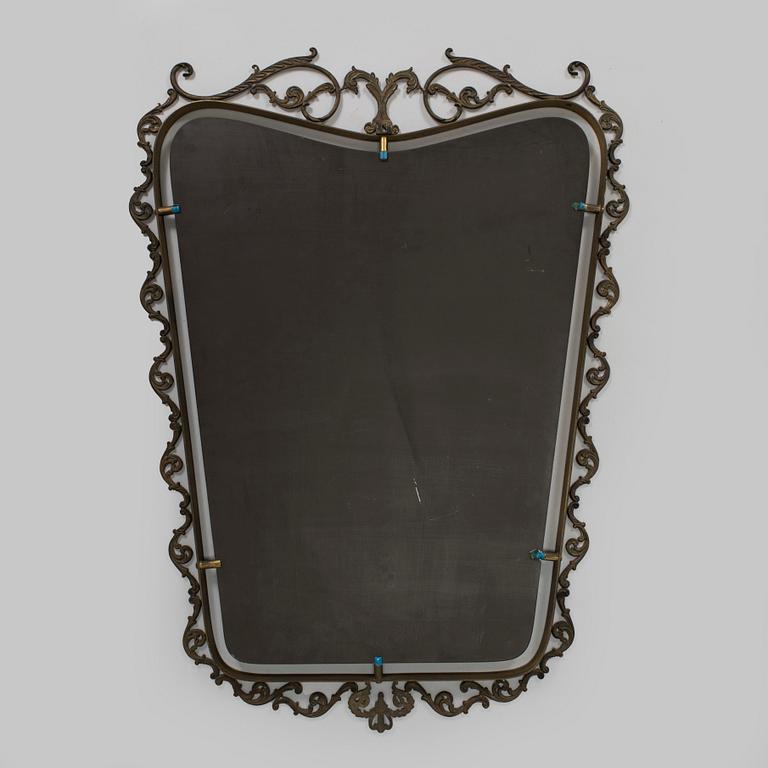 A 1950s/60s Italian brass mirror.
