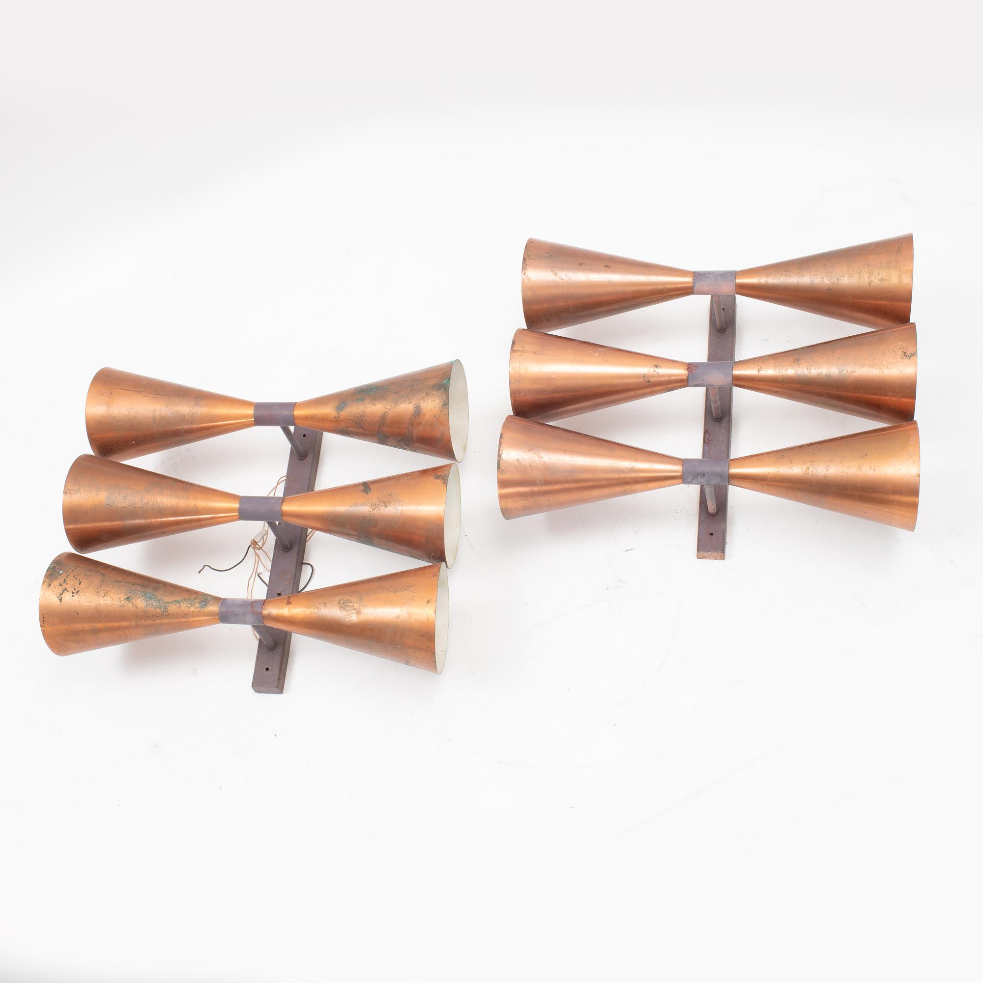 Hans-Agne Jakobsson, a pair of wall lamps, Markaryd.