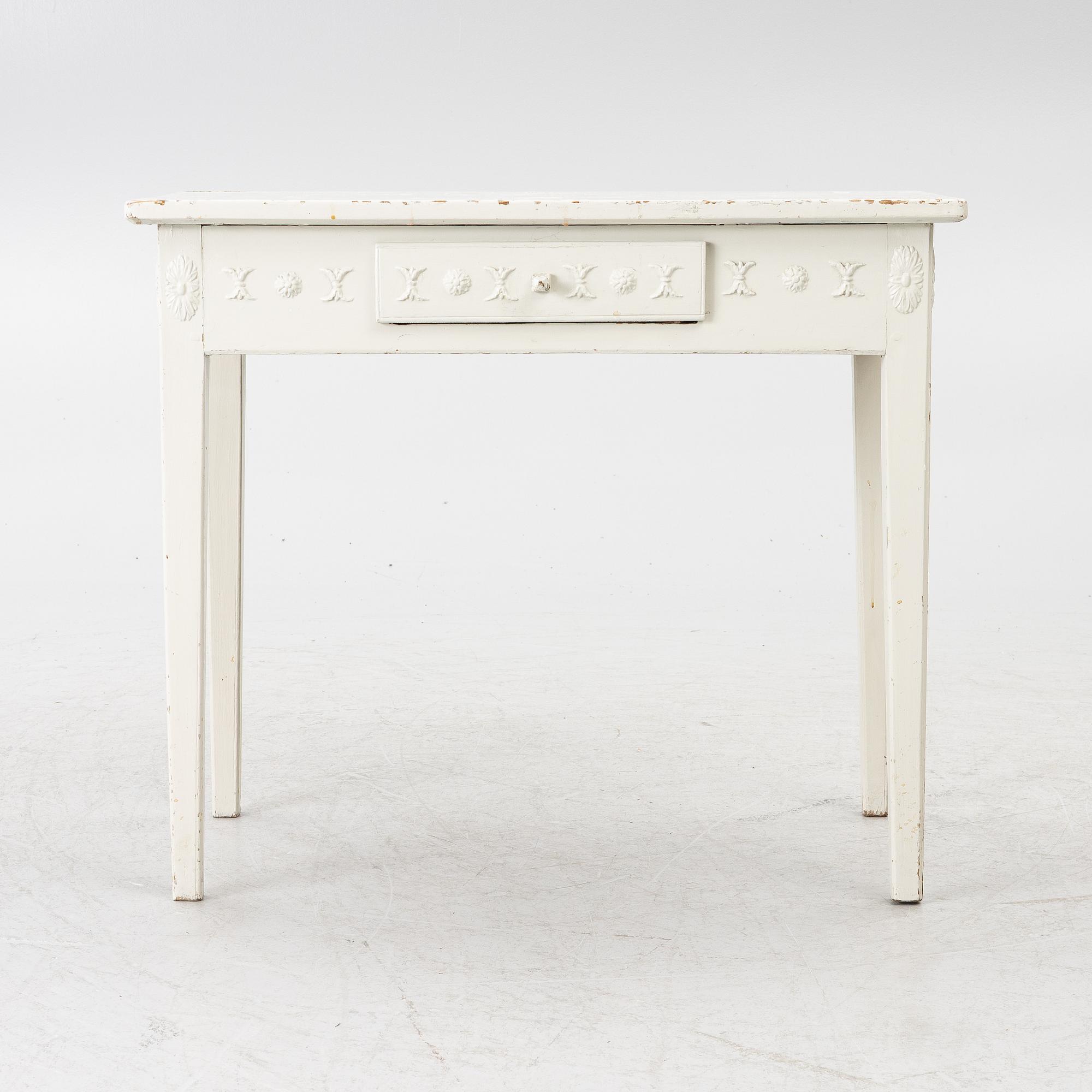 Desk with a drawer in the frieze, Late Gustavian style, 19th century.