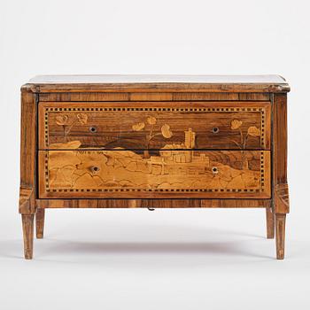 A presumably Italien Louis XVI miniature commode.