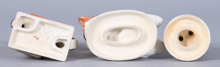 FIGURINER, 3 st, porslin, Goebel, 1900-talets första hälft.