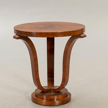 A walnut Art Deco style side table alter part of the 20t  century.