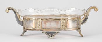 JARDINJÄR, argent haché och glas, Danmark, 1900-talets första del.