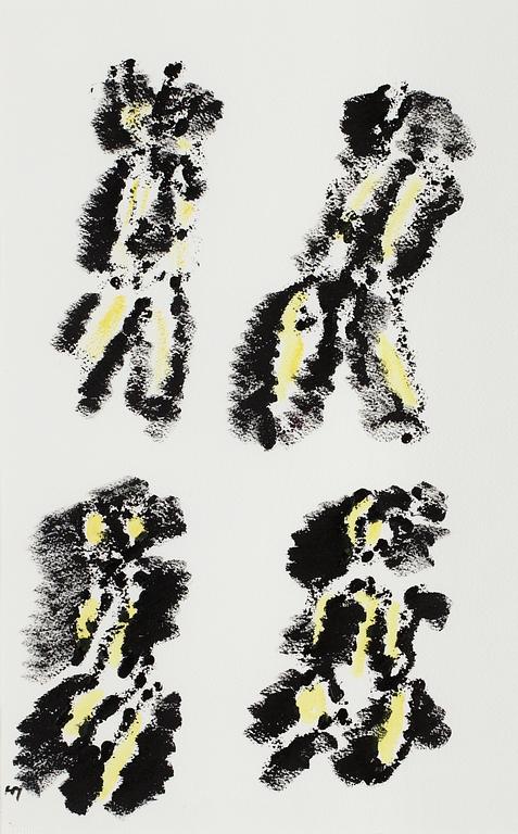 HENRI MICHAUX. Akryl på papper. Sign H M. o utförd 1968.