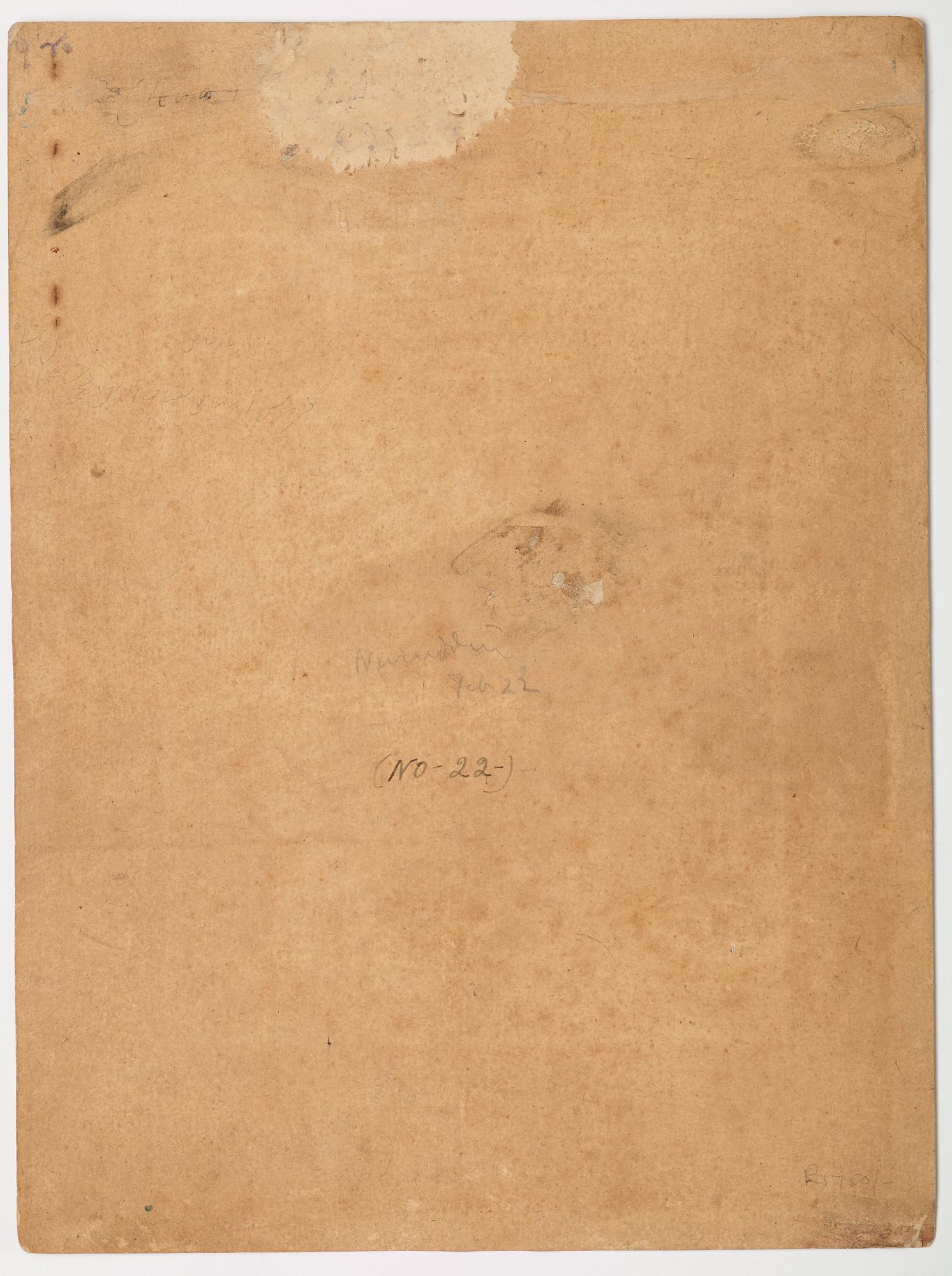 ALBUMBLAD, bläck och tusch på papper. Indien, 1800-tal.