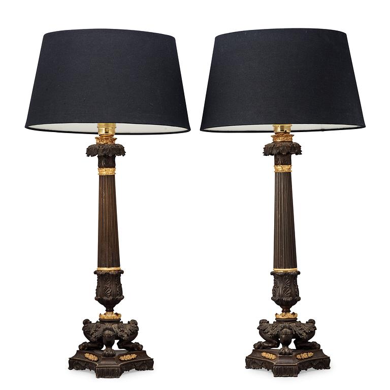 A pair of Louis Philippe 19th Century table lamp.