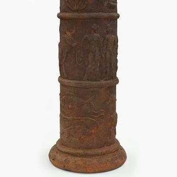 JOHANNES DAHL, a cast iron column with sundial, by Näfveqvarns Bruk, Sweden.