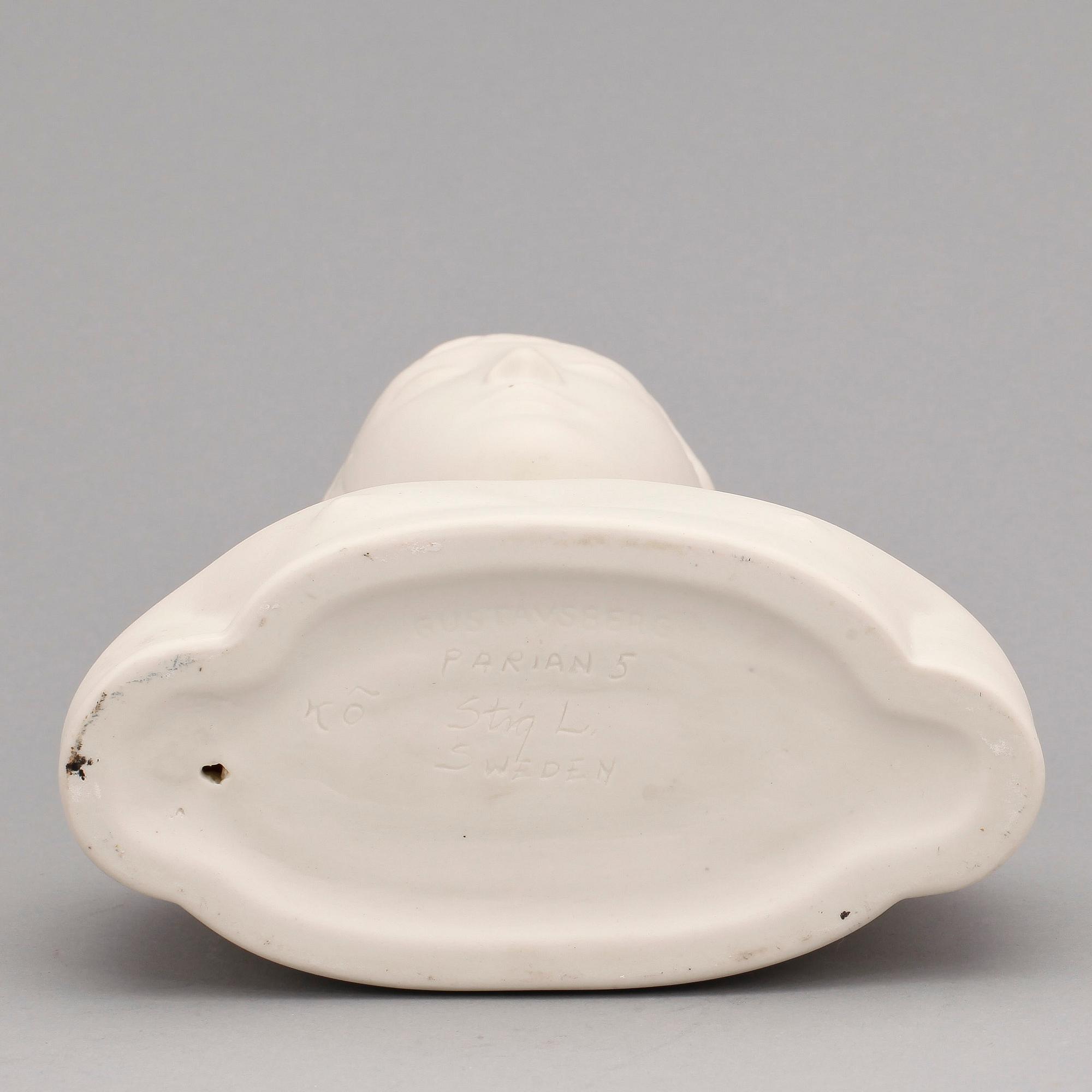 STIG LINDBERG, figurin, parian, "Mannen med masken", ur serien Figurin, Gustavsberg.