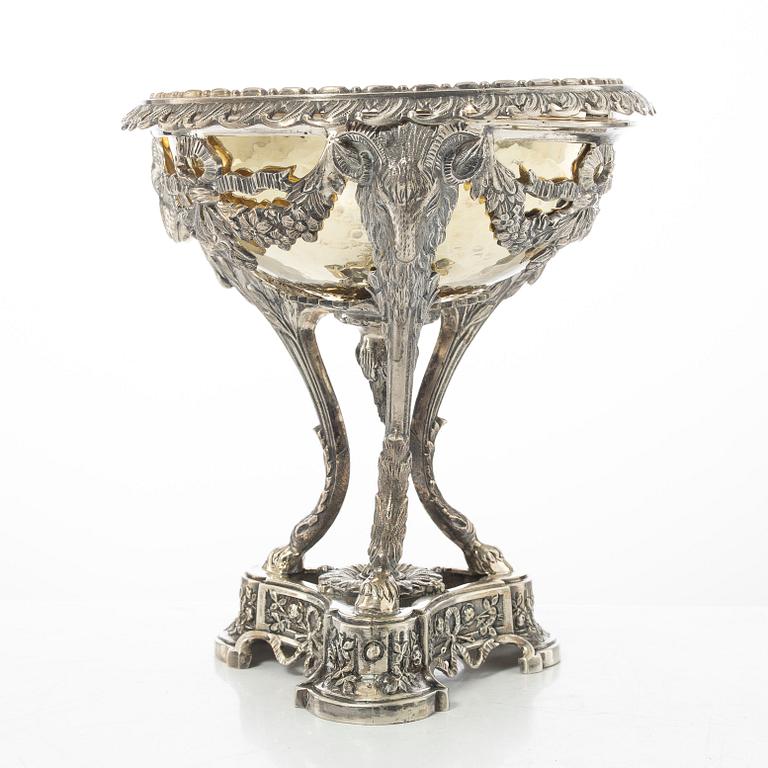 Praktskål, silver, empirestil, 1900-tal.