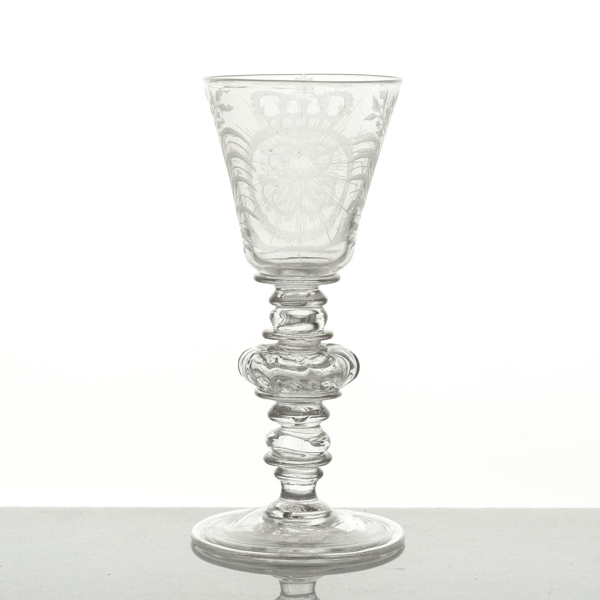 A Swedish wine goblet, Kungsholms glass manufactory, 18th Century.