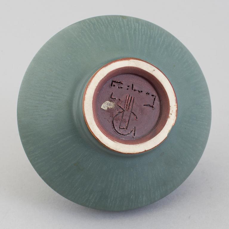 A Berndt Friberg stoneware vase from Gustavsberg studio, signed.