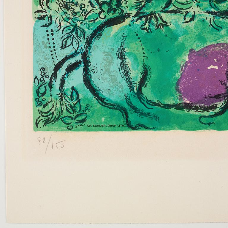 Marc Chagall After, MARC CHAGALL, after, lithograph in color, on Arches paper, signed and numbered 88/150.