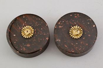 BREVPRESSAR, 1 par, porfyr, 1900-tal.