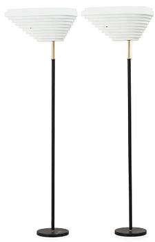 52. A pair of Alvar Aalto floor lamps, Valaisinpaja Oy, Artek, model A 805.